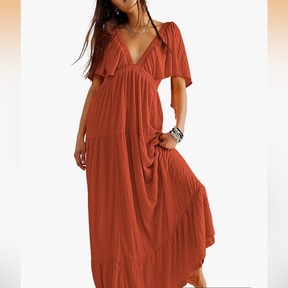 Kikibell Rust Maxi Dress